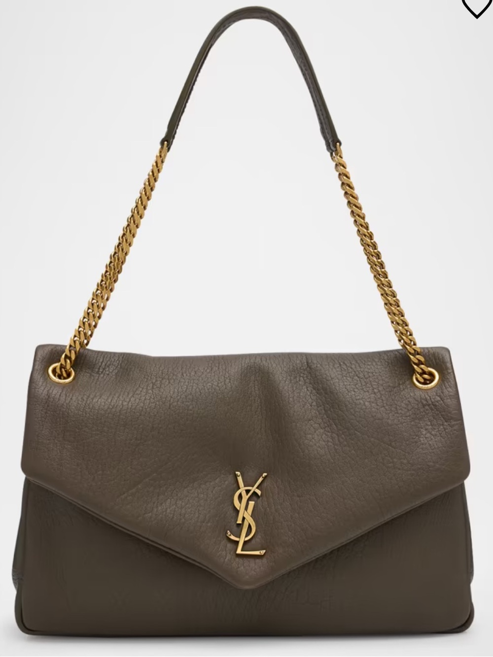 Saint Laurent Calypso Large YSL Shoulder Bag in Leather